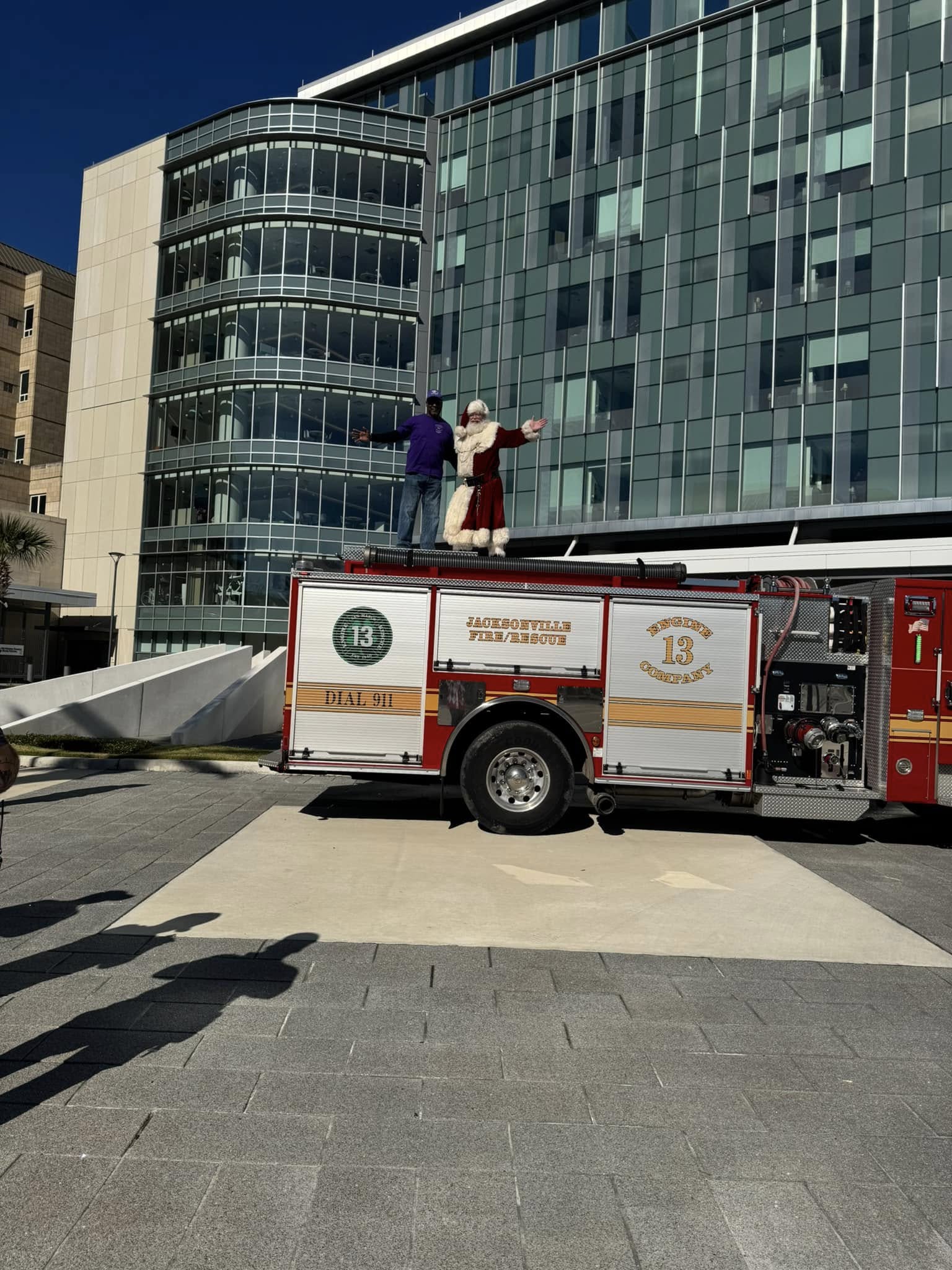 Santa on a firetruck Santa on a firetruck